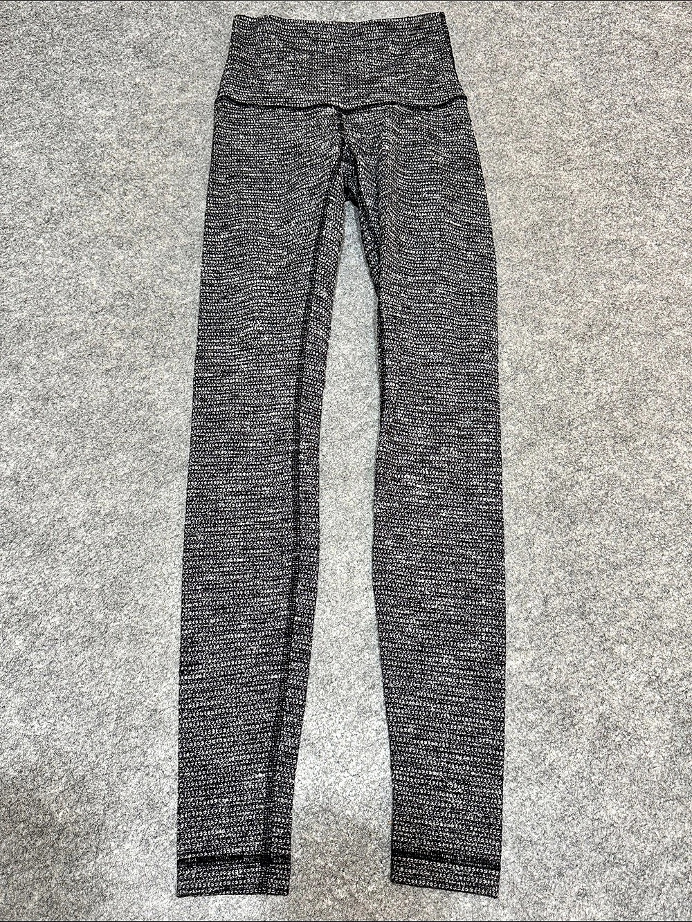 lululemon Heather Charcoal Grey Patterned Leggings Size 4